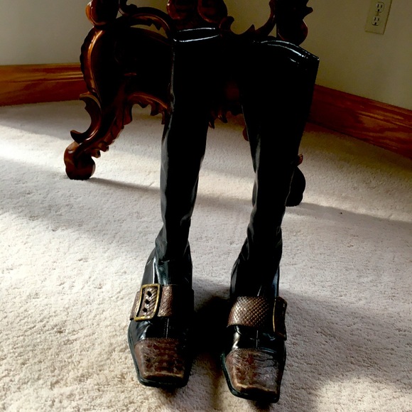 Ladies leather dress boots - Picture 1 of 4